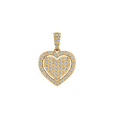 Womens Heart Diamond Pendant 10K Yellow Gold